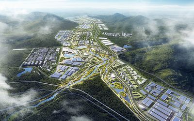昆明安宁新能源电池产业工业园区规划俯瞰图